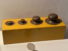 Vintage Wooden Block of Weights for Scales 100g, 200g, 500g, 1kg - Weight Set