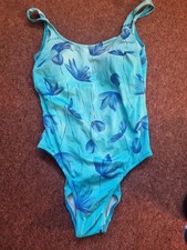 BONMARCHE SZ 16 TURQUOISE PATTERN SWIMMING COSTUME LOVELY DESIGN