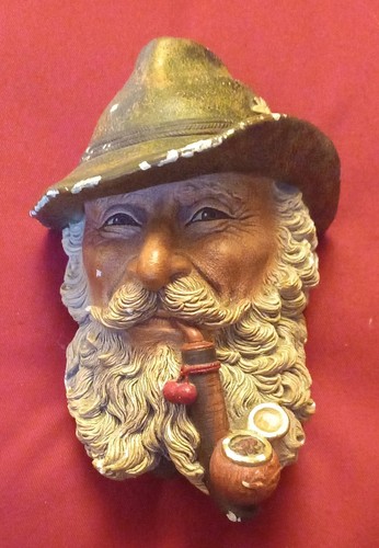 Vintage bosson chalkware head - bosson,