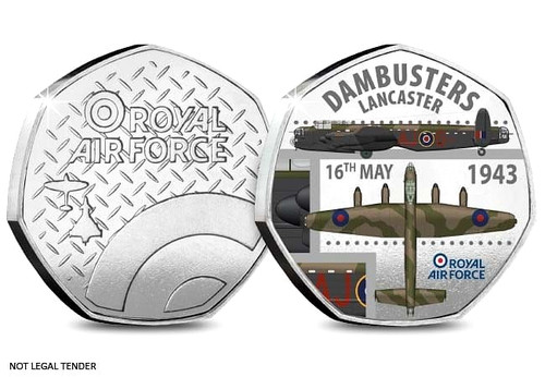 Dambusters lancaster raf 50p - lancaster,