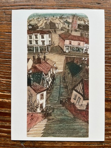 Art postcard aldeburgh - -, steps