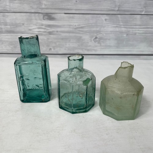 Victorian glass ink bottles - ink,