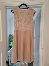 Ted Baker Aliana Pleated Pink Dress Size 3 UK 12 Wedding, Special Occasions Date