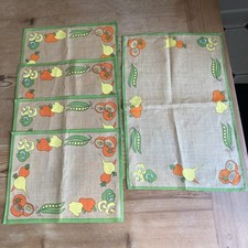 4 Vintage linen placemats &