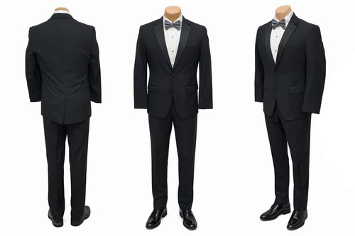 Men black tuxedo with flat - men's,