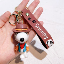 Peanuts Snoopy The Cowboy Cartoon Character 3D Keyring Keychain House Car Keys