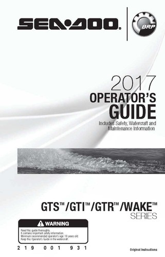 Sea doo owners manual book - manual,