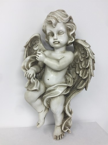 Vintage cherub sculpture stone - vintage,