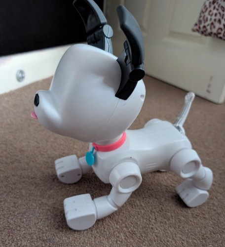 Zoomer white robotic puppy - puppy, dog