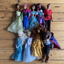 Disney Store Princess Doll Bundle Cinderella Jasmine Esmerelda Tiana Elsa Anna