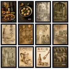 Vintage Food & Bars Poster -