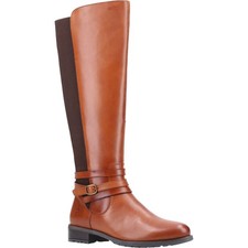 Hush Puppies Womens Tan Vanessa Mid Calf Leather Boots
