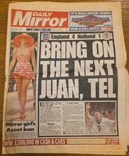 Newspaper England 4 Holland 1 Daily Mirror