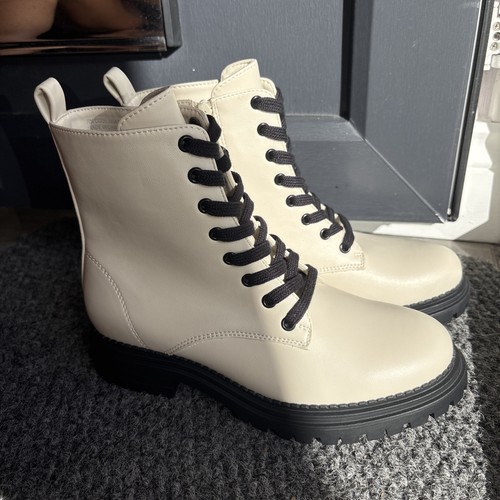 White boots ankle size faux - boots,