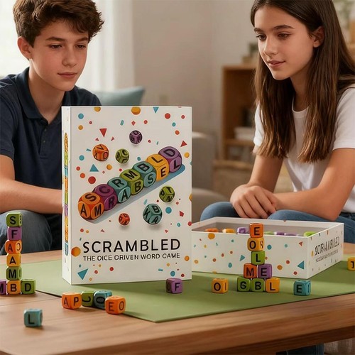 Scrambled dice word - dice,