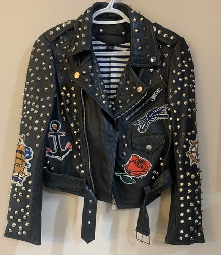 Zara studded black leather - studded,