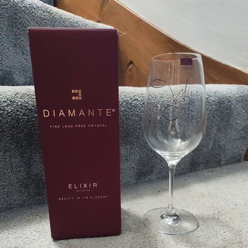 Diamante wine clock glass - diamante,