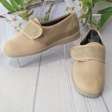 COSYFEET SHOES Medicus Dina Ladies UK 6.5 - 7 Beige Suede Leather Comfort Adj