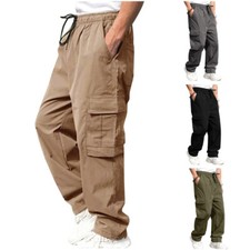Mens Cargo Trousers Thin Pants