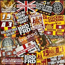 100 x  Bradford City Stickers inspired by Bantams Poster Scarf Badge Flag Hat