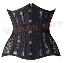 Women 's Heavy Duty Steel Boned Corset Under Bust Waist Training Mesh Corsets