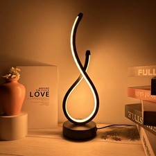 Spiral LED Night Light Dimmable Table Desk Lamp Bedroom Living Room Decor UK