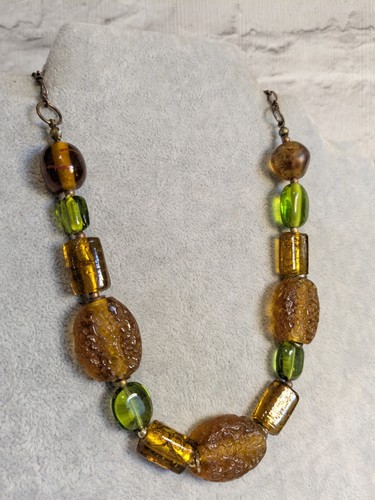 Orange green glass bib - orange, &