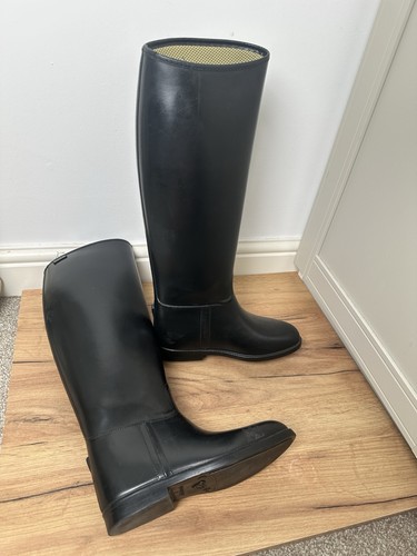 Ladies aigle black rubber knee - black,