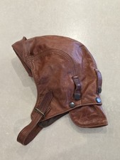 Vintage Cirrus Original Brown Leather Aviator Pilot Hat Cap Retro Flying Helmet