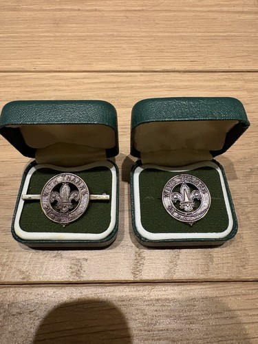 Solid silver boy scout with - solid,