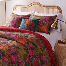 Jewel red 5pc king quilt - red,