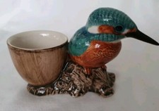 Quail Ceramics Egg Cup With Kingfisher Bird 