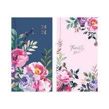 2026 Diary Slim Size Hardback  Week to View 2026 Diaries Full Year Floral