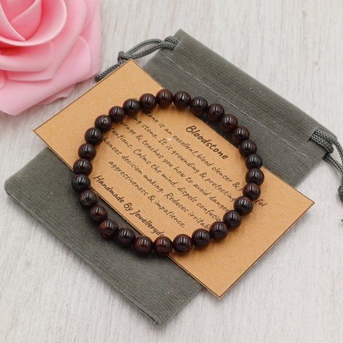 Bloodstone bracelet stretch - bloodstone,