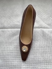 The Leonardo Collection First Lady Brown Croc Miniature Shoe Figurine