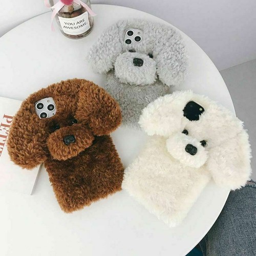 Plush dog fluffy phone - dog,