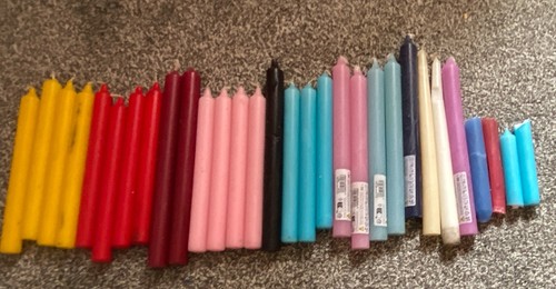 Multicoloured wax taper dinner - multicoloured,