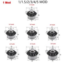 1/1.5/2/3/4/5 Mod Bevel Gear