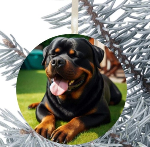 Rottweiler dog hanging bauble - dog,