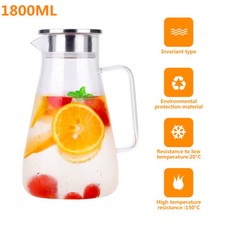 1.8L Glass Pitcher Water Jug