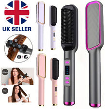 Electric Hair Straightener Brush Straight Quick Iron Hot Comb Negative ion NEW