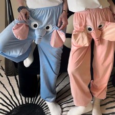 Elephant Pajamas Bottoms Lounge Pants Big Nose Ears Unisex Funny Pj Sleepwear