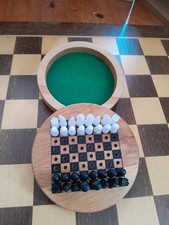 Cardinal Wooden Travel Chess Set, Twist opening& Closing, Complete Set-628TPCNTR