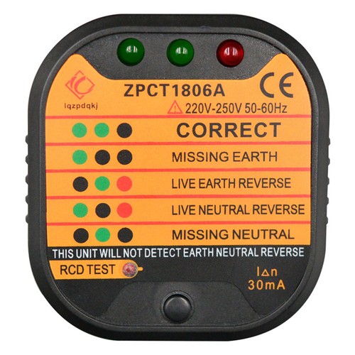 Pin mains socket - pin, tester