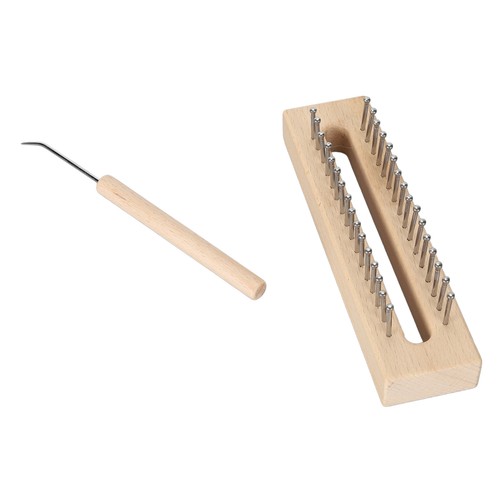 Wooden knitting loom with - loom,