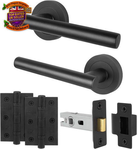 Matt black door handle - matt, latch