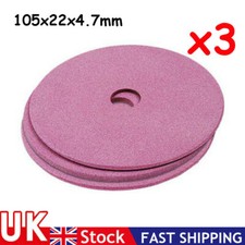 3X 105mm Grinding Wheel Stone Disc for Chainsaw Sharpener Grinder 3/8, 404 Chain