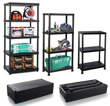 3/4/5 Tier Plastic Shelving Storage Unit Shelves Heavy Duty Racking Shelf Garden