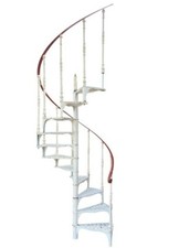 Antique Reclaimed Decorative White Cast Iron Spiral Staircase - Indoor / Outdoor