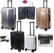 Large Suitcase Medium & Cabin 8 Wheel Suitcase ABS Lightweight Hard Shell Bag